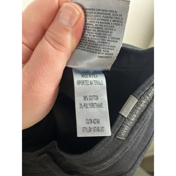 Citizens of Humanity Drew Flounce High Rise Crop Flare Jeans in Soiree Black 25 - Picture 15 of 15